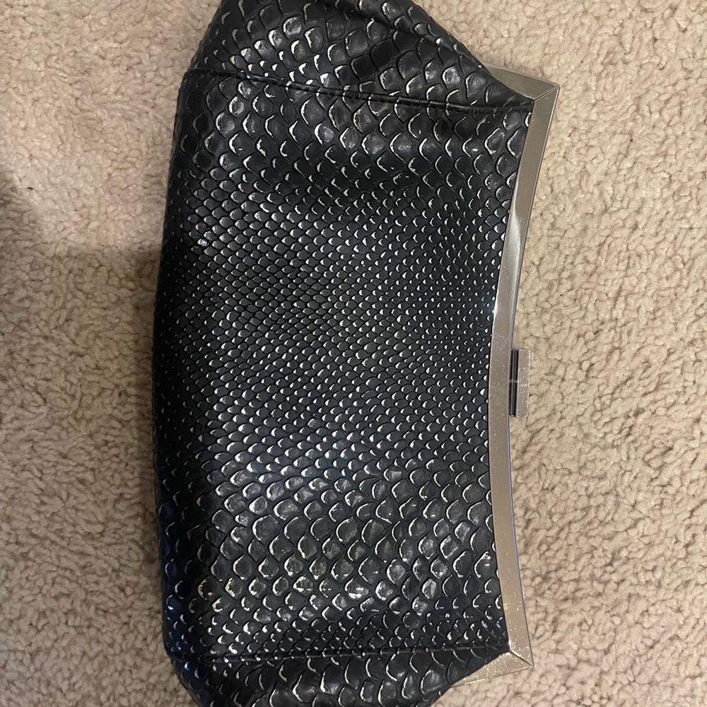 Black and silver clutch purse